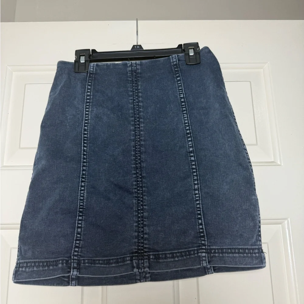 Free People Dark Wash Modern Femme Denim Mini Skirt‎